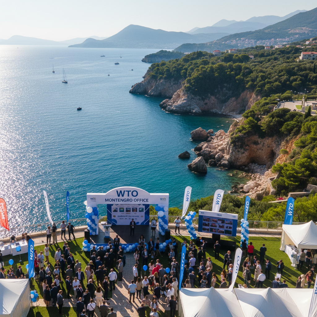 Montenegro coastline representing WTO new office opening
